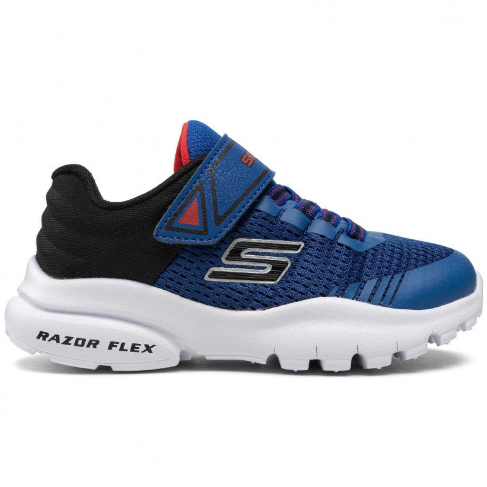 Dark Slate Gray Skechers Boys Razor Flex - Mezder Hook and Loop Royal