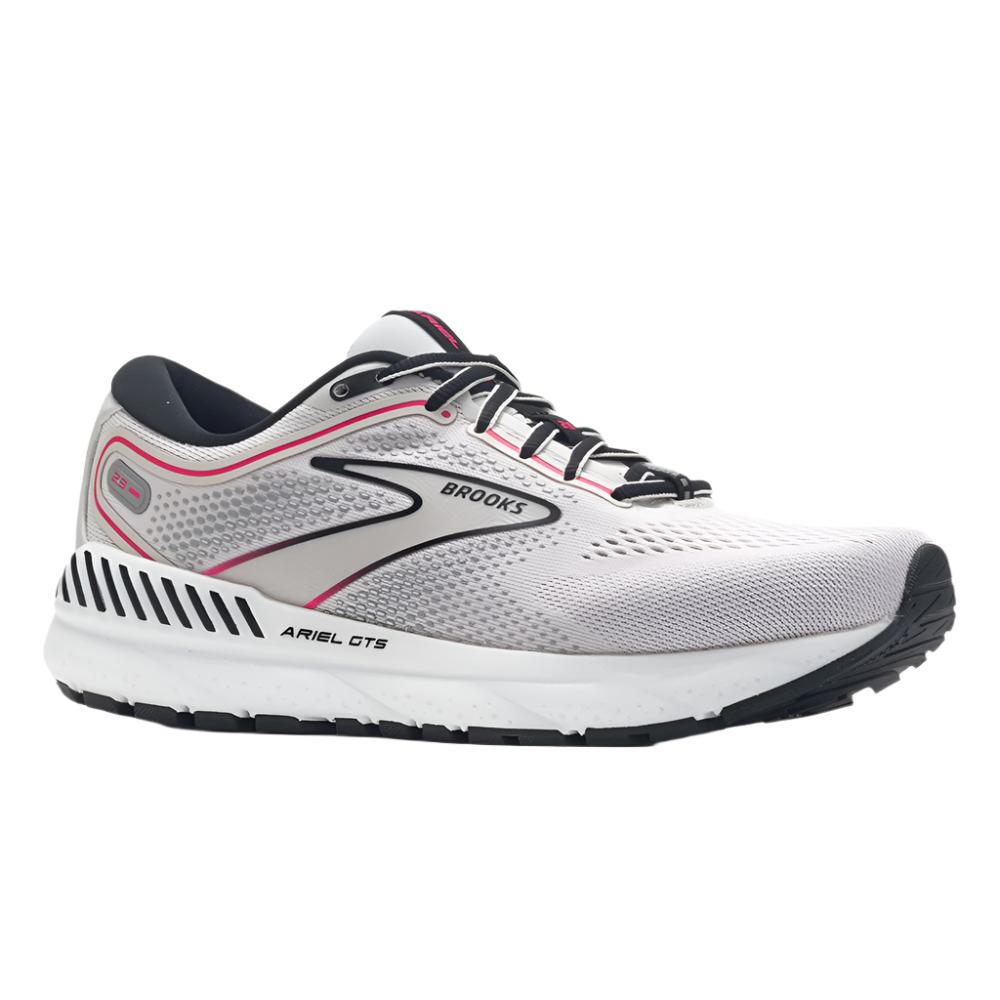 White Smoke Brooks Ariel GTS 23 Sneaker Grey / Black / Pink