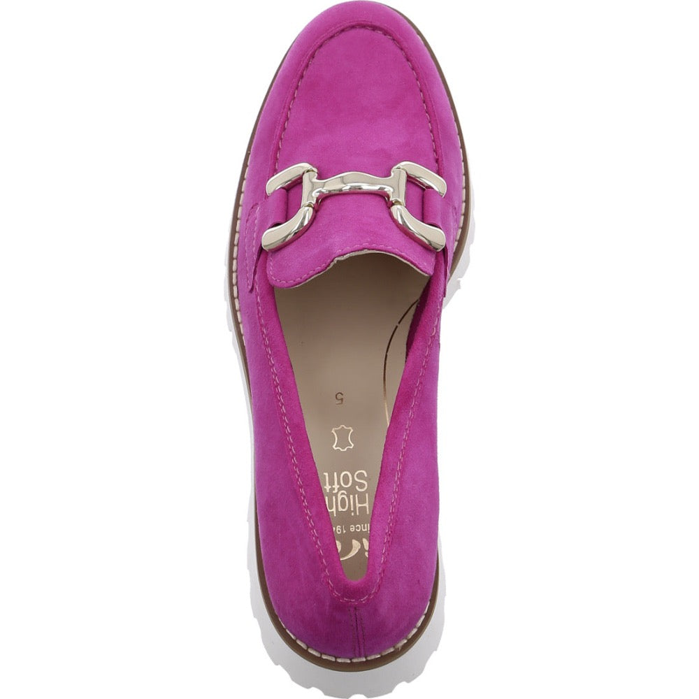 Maroon Ara Women's Kiana Buckle Loafer Pink Kid Suede