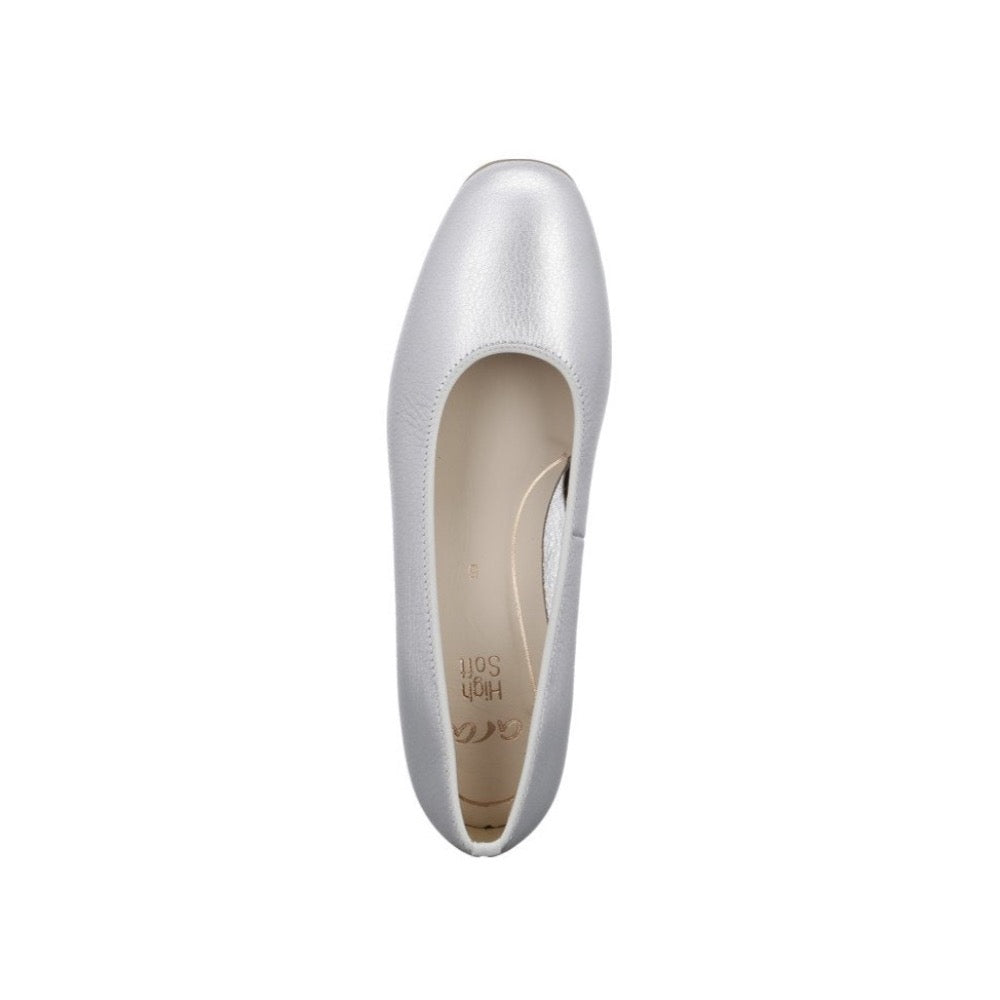Gray Ara Women's Gabrielle Block Heel Pump Silver / Stone Metallic / Konfetti Kid