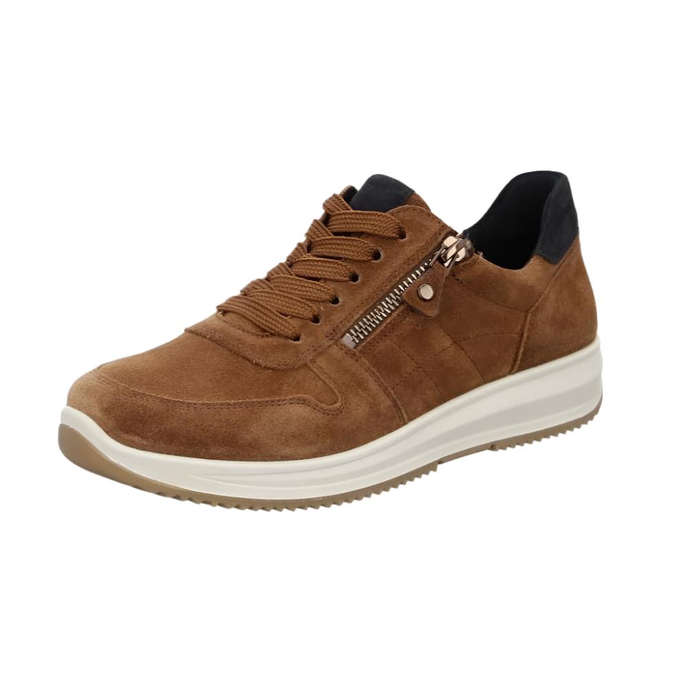 Saddle Brown Ara Women's Onyx Zip Sneaker Nuts Suede