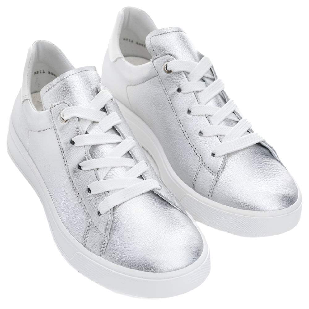 Light Gray Ara Women's Ruby / ROM Silver Metallic Leather