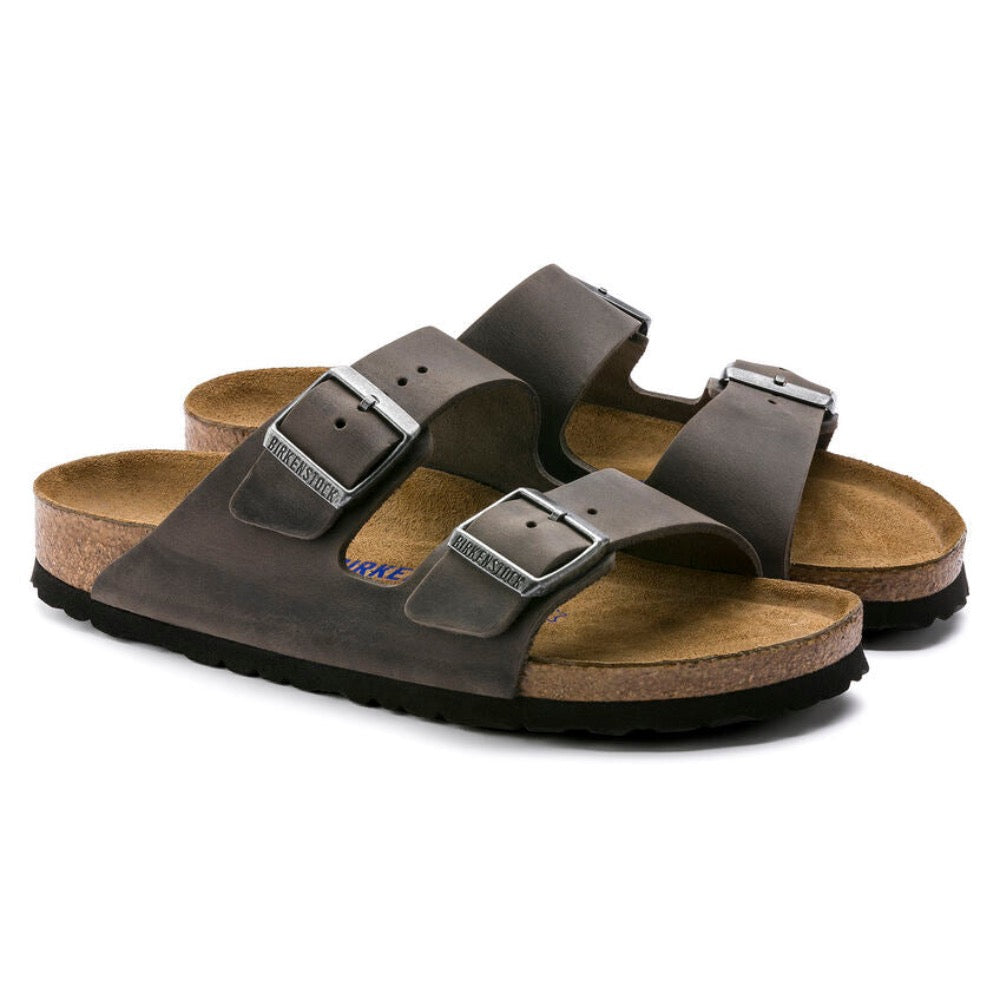 Dark Slate Gray Birkenstock Unisex Arizona Soft Footbed Oiled Leather Iron