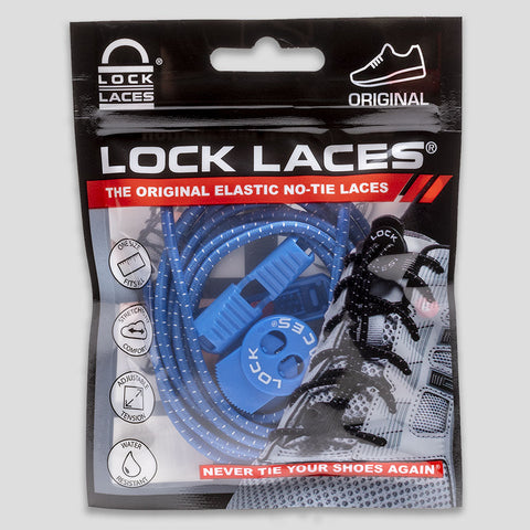 Lock Laces Adults and Kids Original Elastic No-Tie Shoe Laces Royal Blue