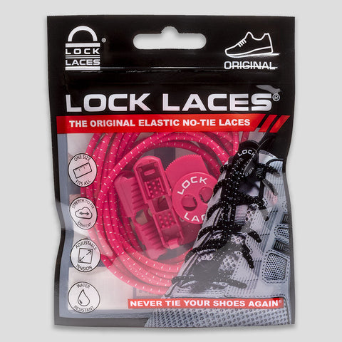 Lock Laces Adults and Kids Original Elastic No-Tie Shoe Laces Hot Pink