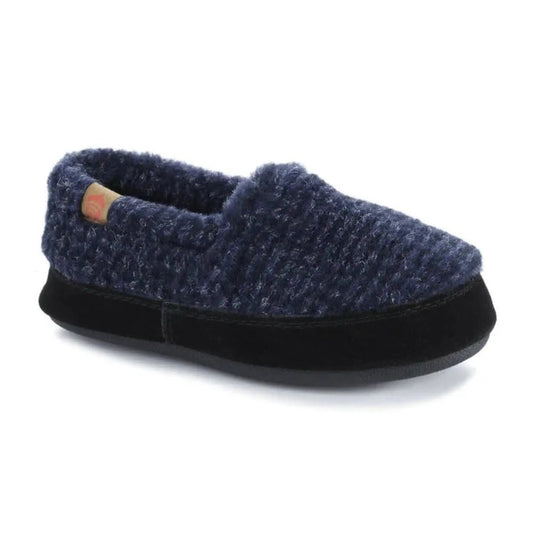 Dark Slate Gray Acorn Boys Moc Slipper Blue Check