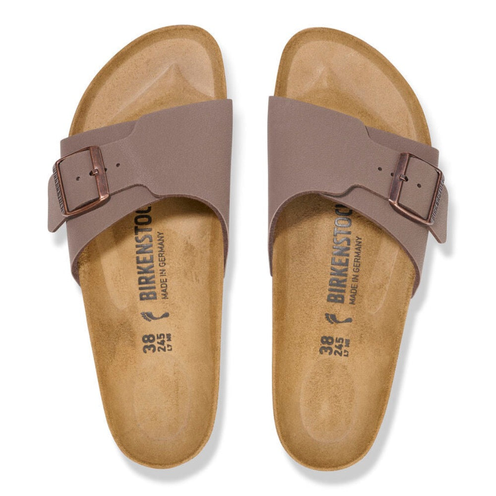Rosy Brown Birkenstock Unisex Catalina Birko-Flor Sandal Mocha Nubuck