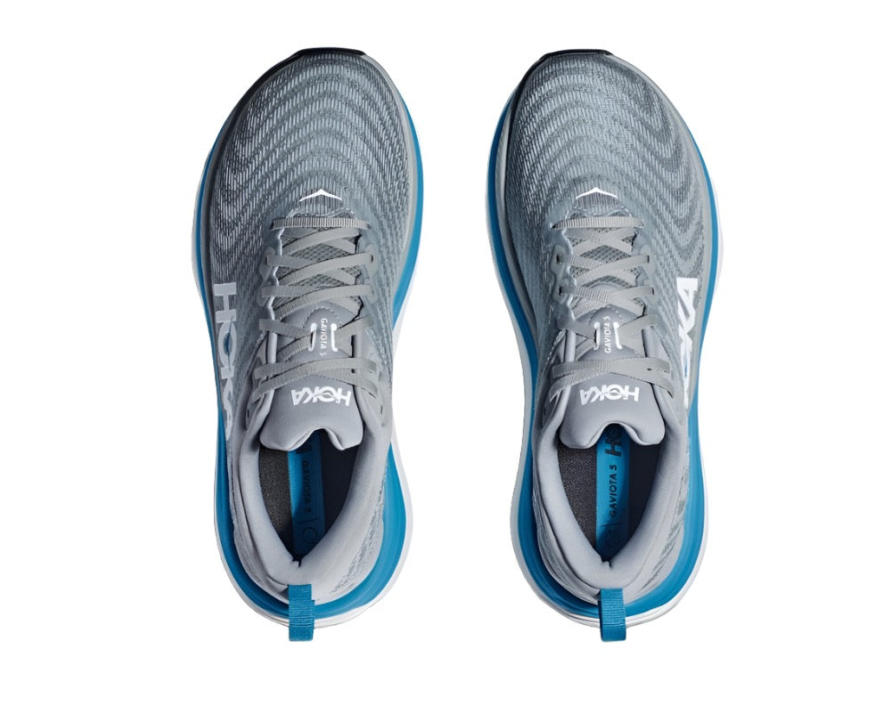 Dark Slate Gray Hoka Men's Gaviota 5 Limestone / Blue Wide