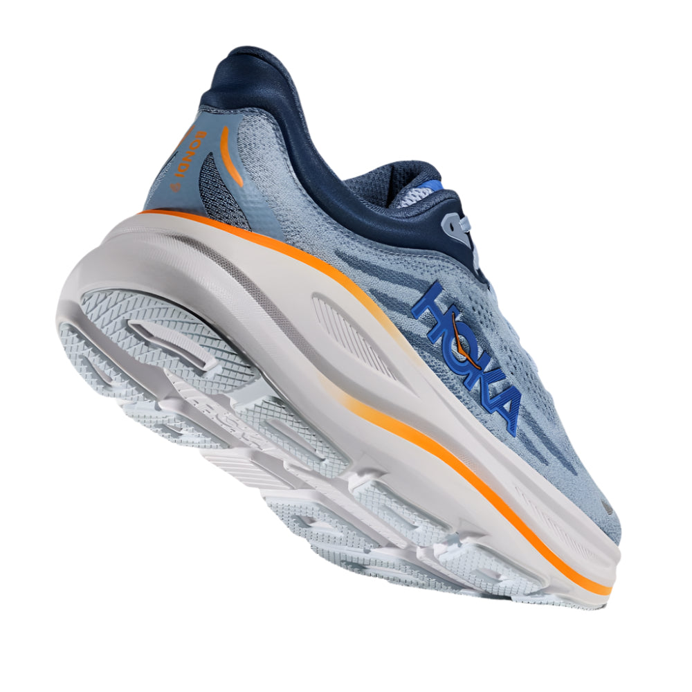 Gray Hoka Men's Bondi 9 Drizzle / Downpour