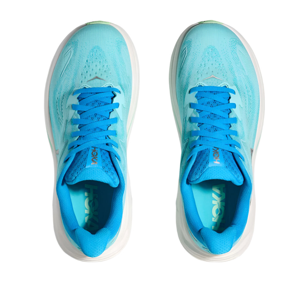 Medium Turquoise Hoka Women's Clifton 10 Skyward Blue / Cielo Blue Extra Wide