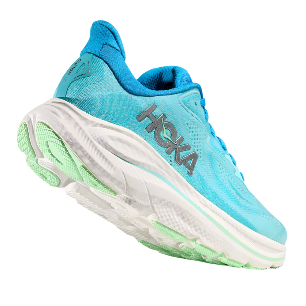 Light Gray Hoka Women's Clifton 10 Skyward Blue / Cielo Blue Extra Wide