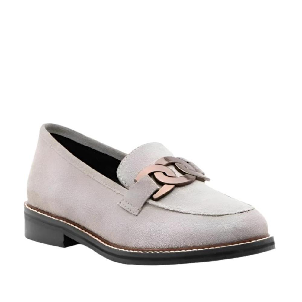Gray Ara Women's Kyle II Chain Loafer Moon Suede