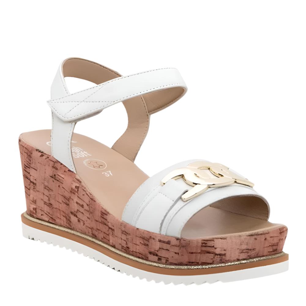Rosy Brown Ara Women's Palmdale Wedge Platform Sandal White Nappa Leather