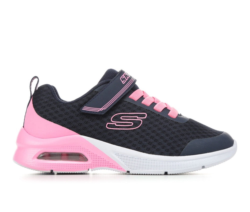 Dark Slate Gray Skechers Little Girls Microspec Max - Epic Brights Velcro Navy