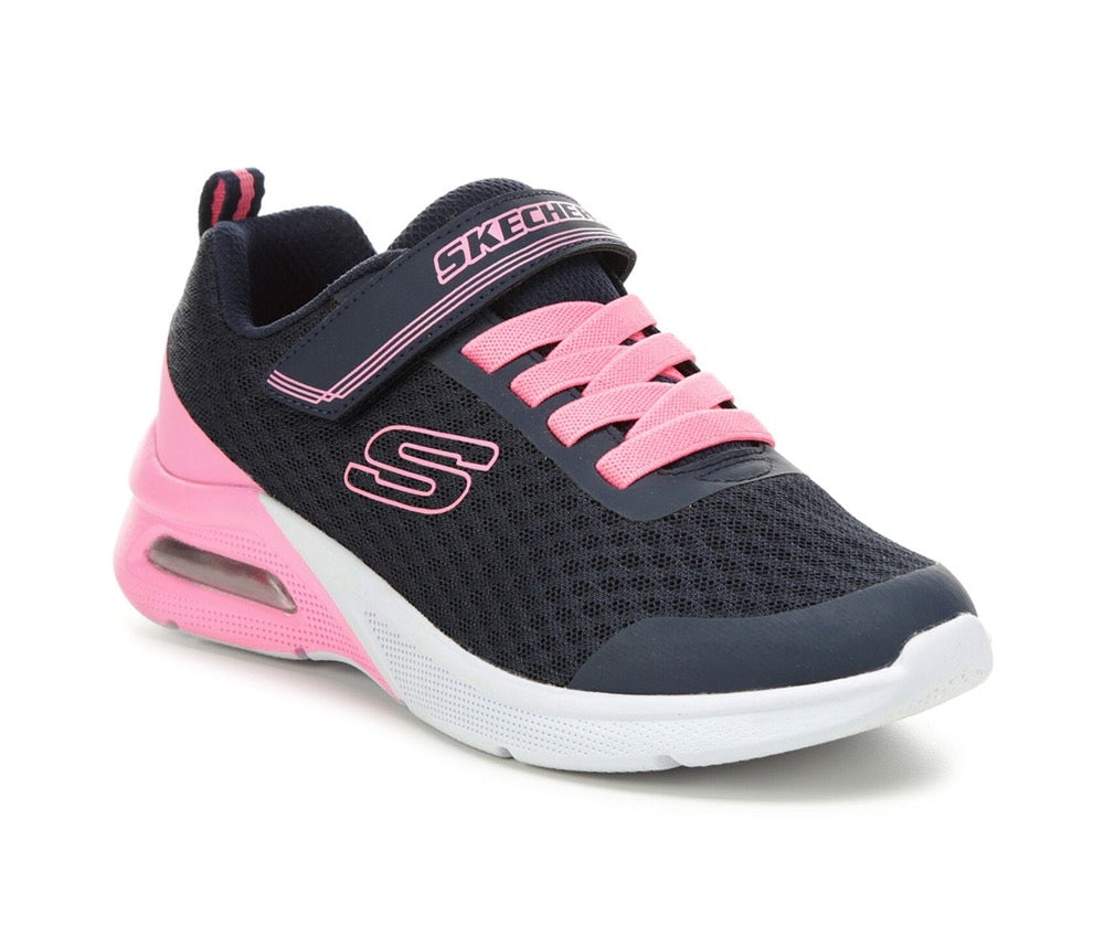 Thistle Skechers Little Girls Microspec Max - Epic Brights Velcro Navy