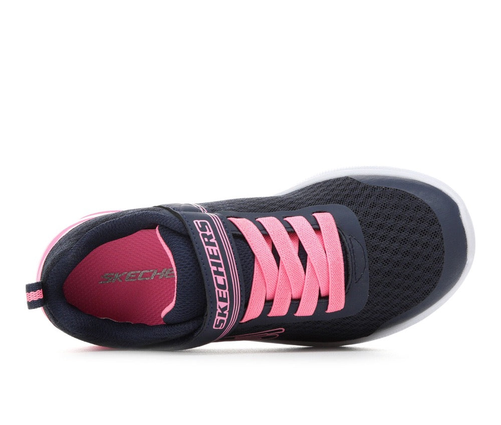 Dark Slate Gray Skechers Little Girls Microspec Max - Epic Brights Velcro Navy