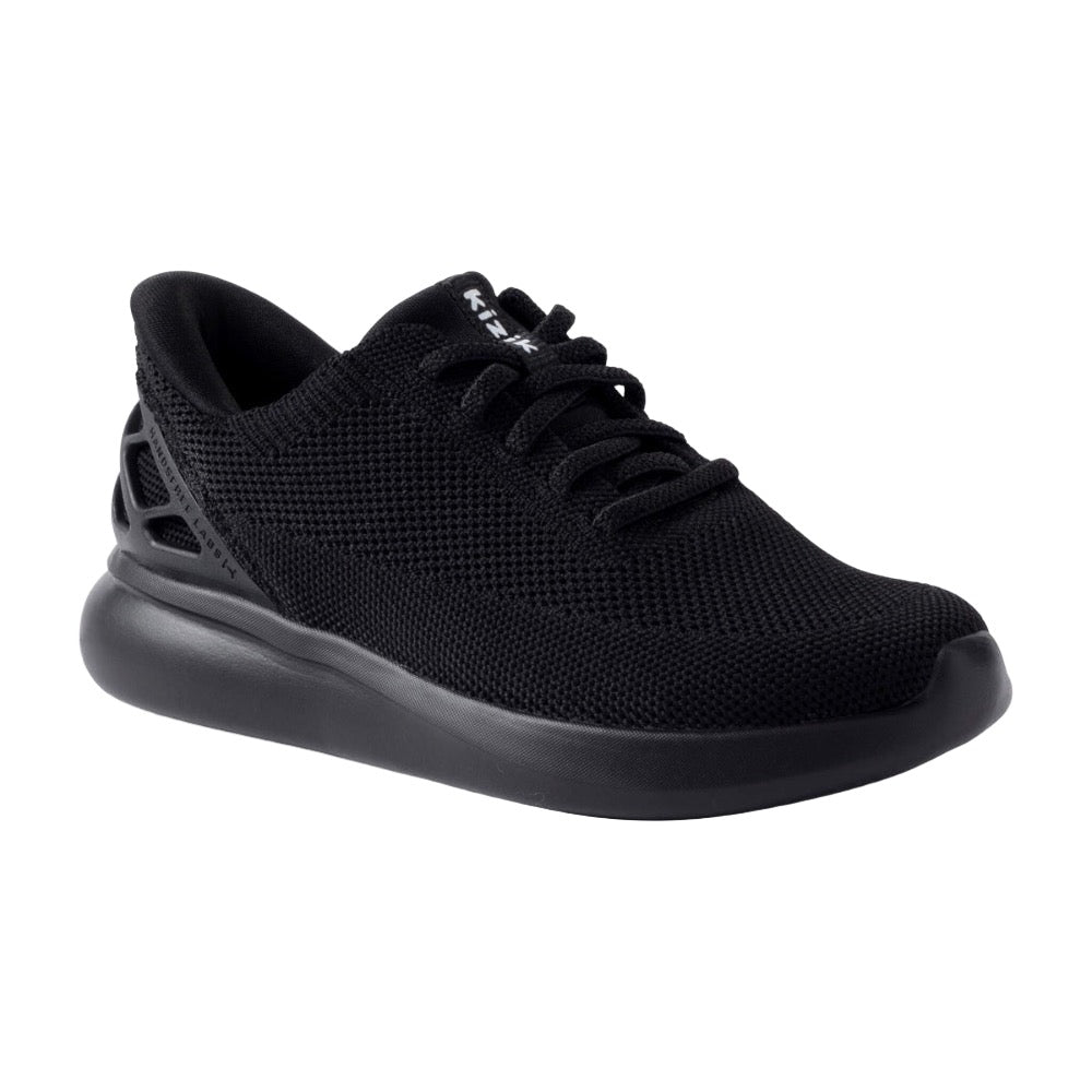 Black Kizik Kids Athens Hands-Free Knit Sneaker Black Out