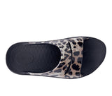 Dark Slate Gray Oofos Women's Ooahh Luxe Limited Sandals Black Cheetah