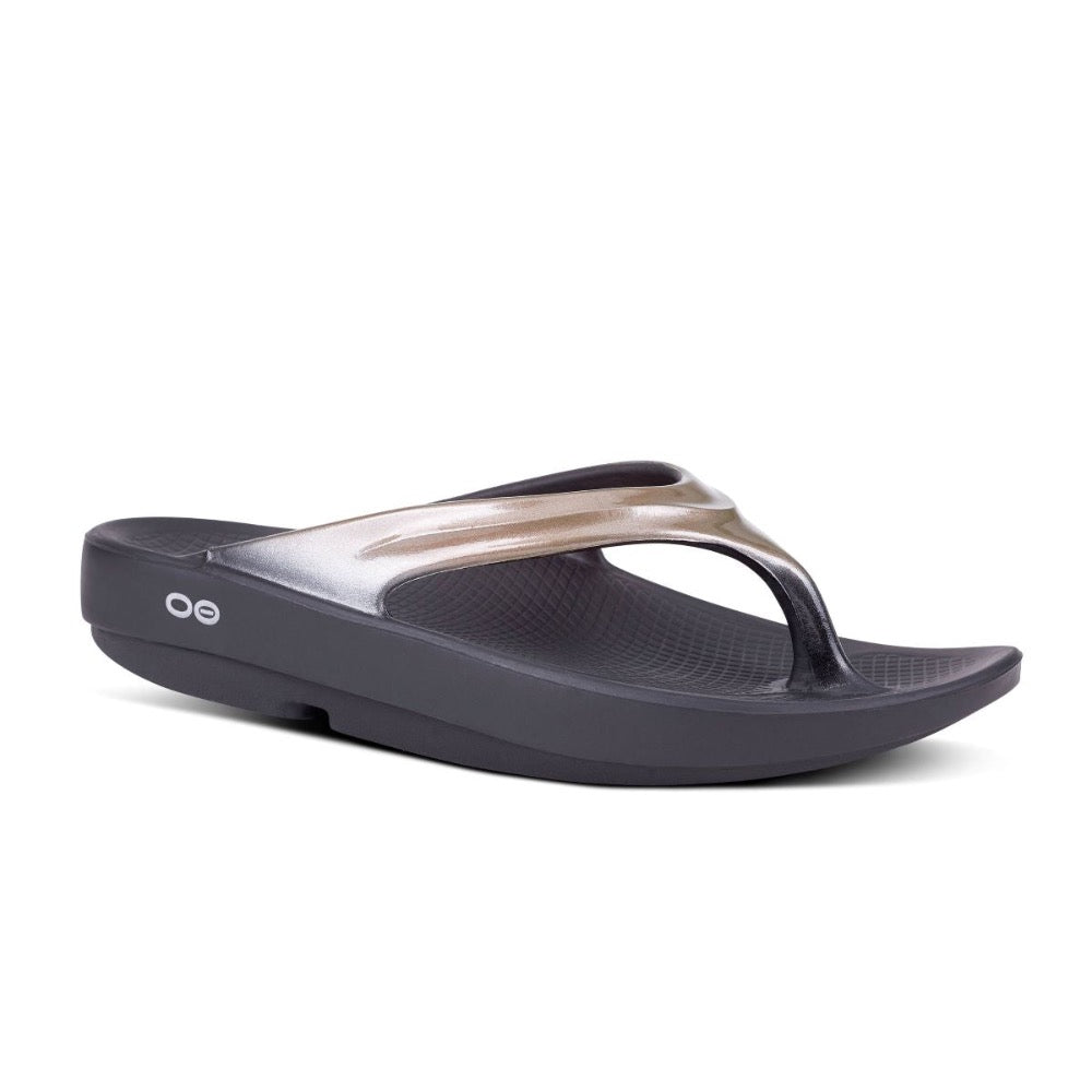 Dark Slate Gray Oofos Women's OOlala Thong Latte