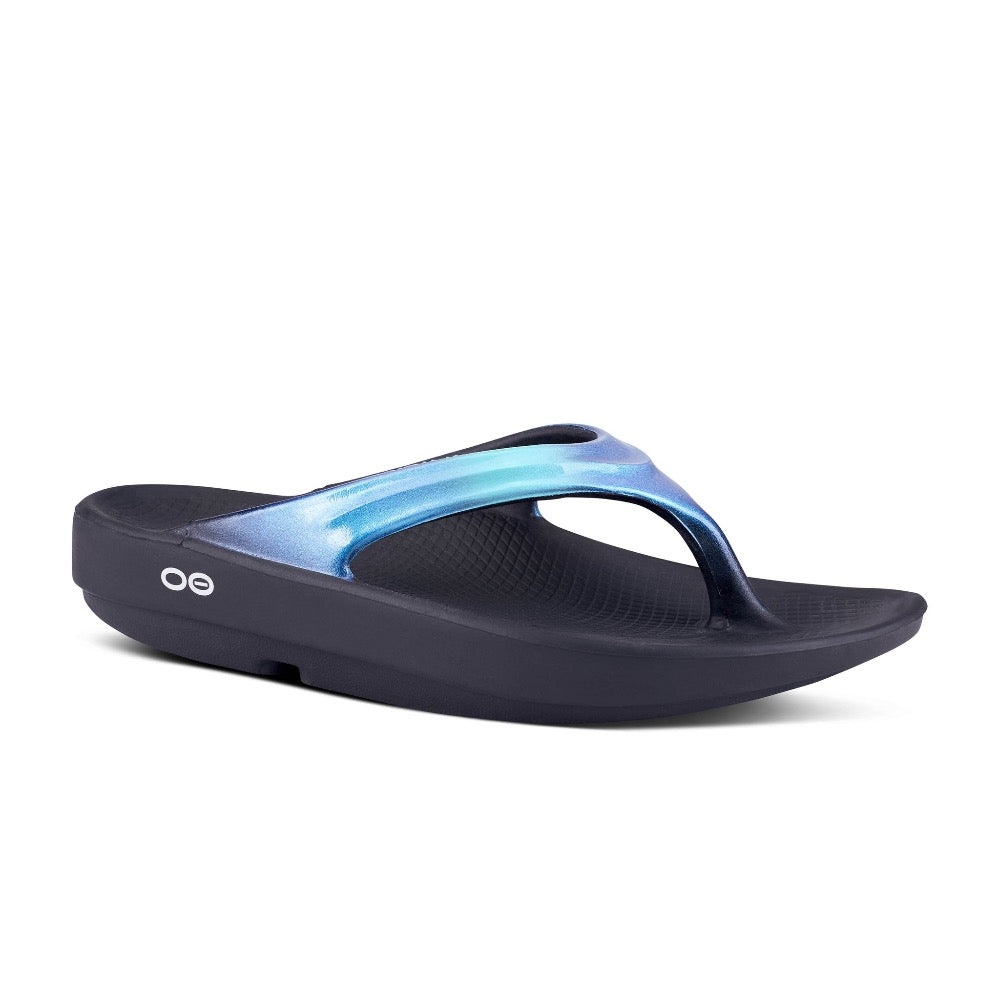 Dark Slate Gray Oofos Women's OOlala Luxe Thong Atlantis