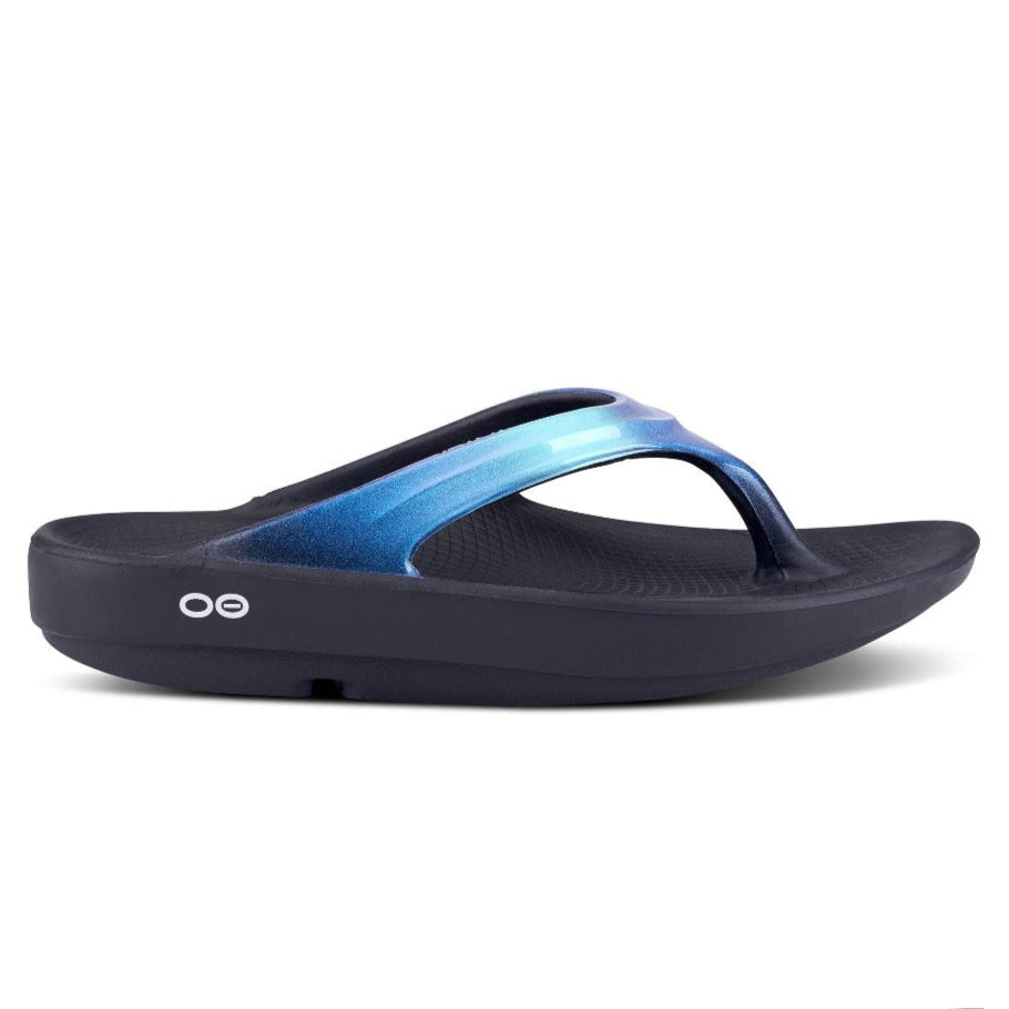 Dark Slate Gray Oofos Women's OOlala Luxe Thong Atlantis