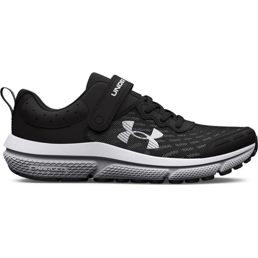 Light Gray Under Armour Boys Assert 10 AC Hook and Loop Black Wide