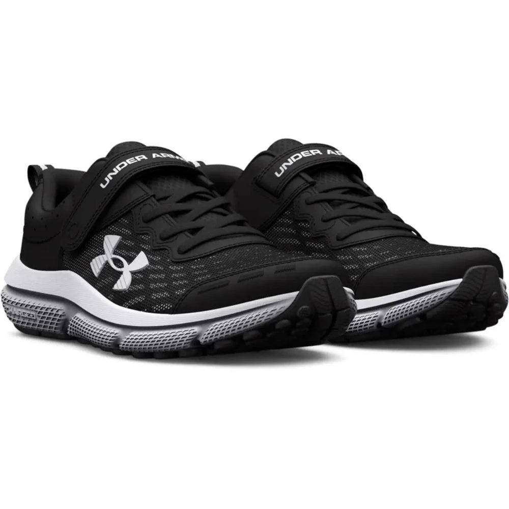 Black Under Armour Boys Assert 10 AC Hook and Loop Black Wide