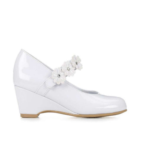 Lavender Valencia Imports (Rachel Shoes) Girls Adeline White Patent