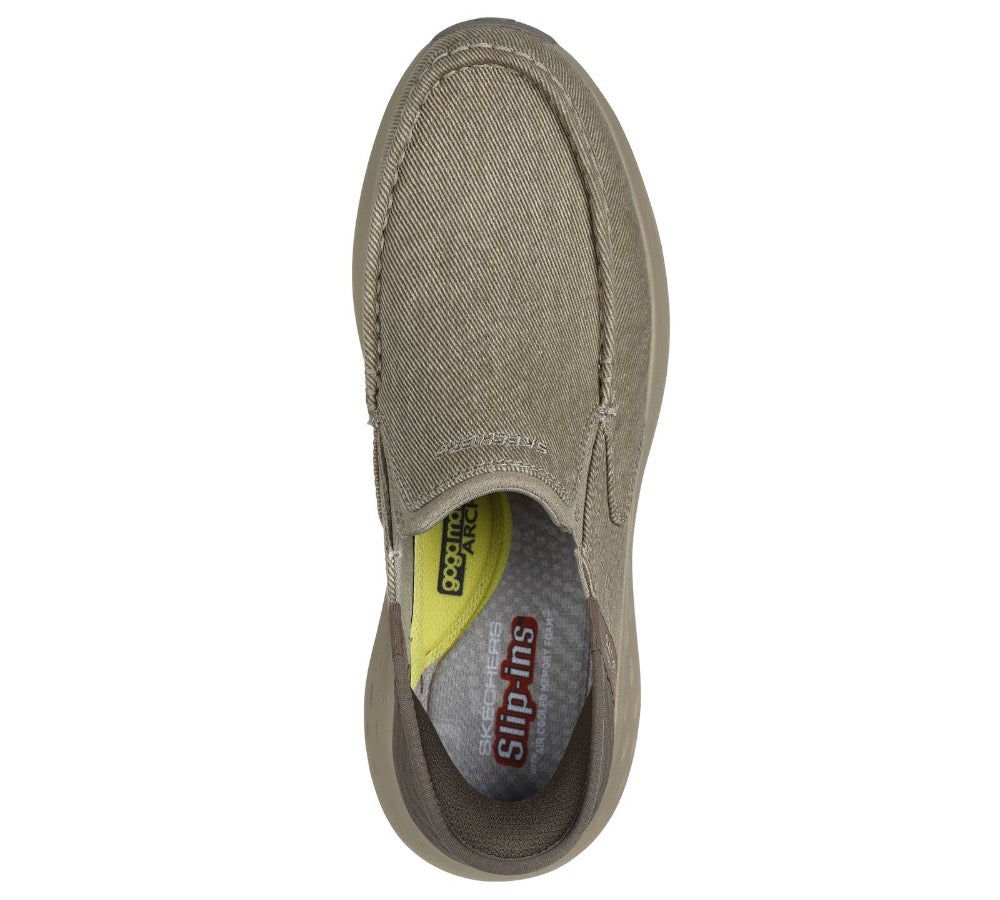 Dim Gray Skechers Men's Parson Dewitt Hands-Free Slip On Taupe