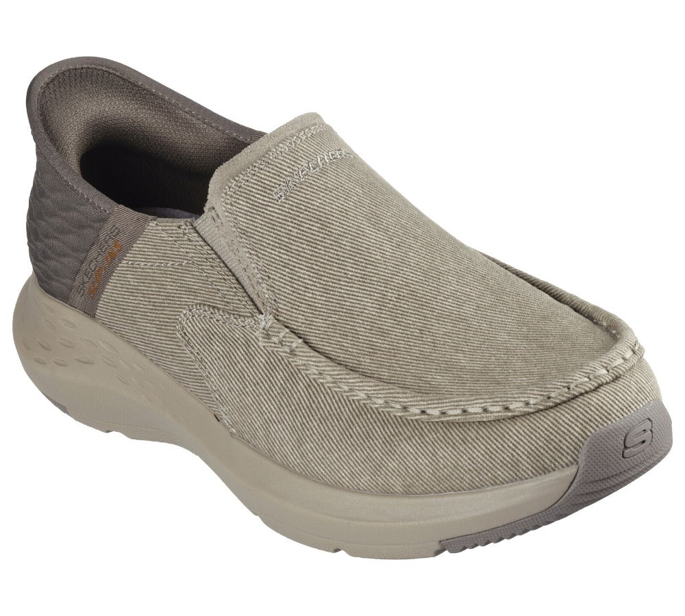 Light Slate Gray Skechers Men's Parson Dewitt Hands-Free Slip On Taupe