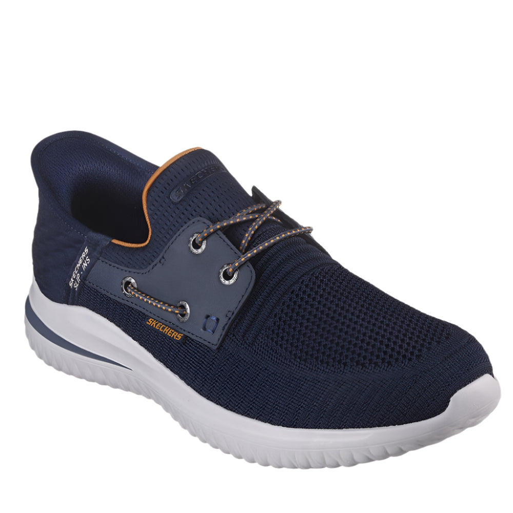 Dark Slate Gray Skechers Men's Delson 3.0 - Roth Hands-Free Slip On Navy