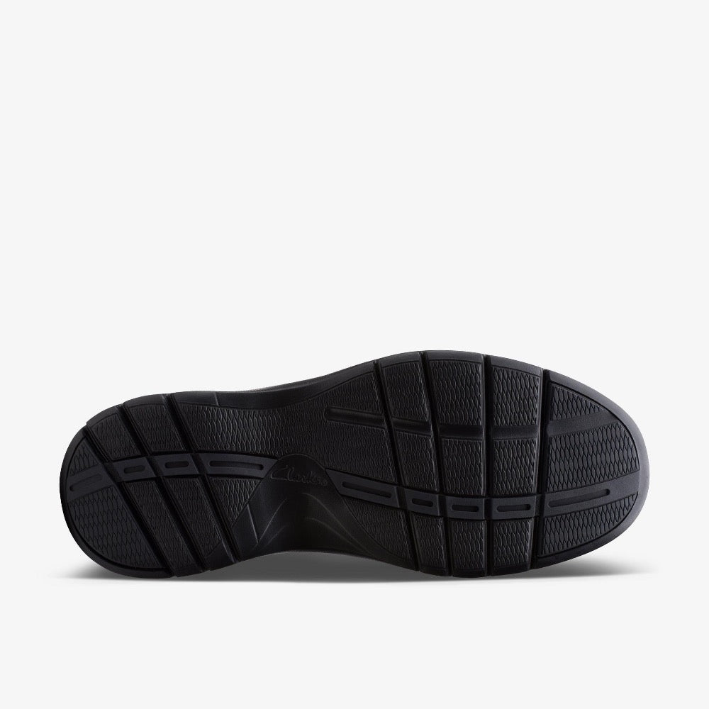 Black Clarks Men's Un Brawley Pace Black Tumbled Leather