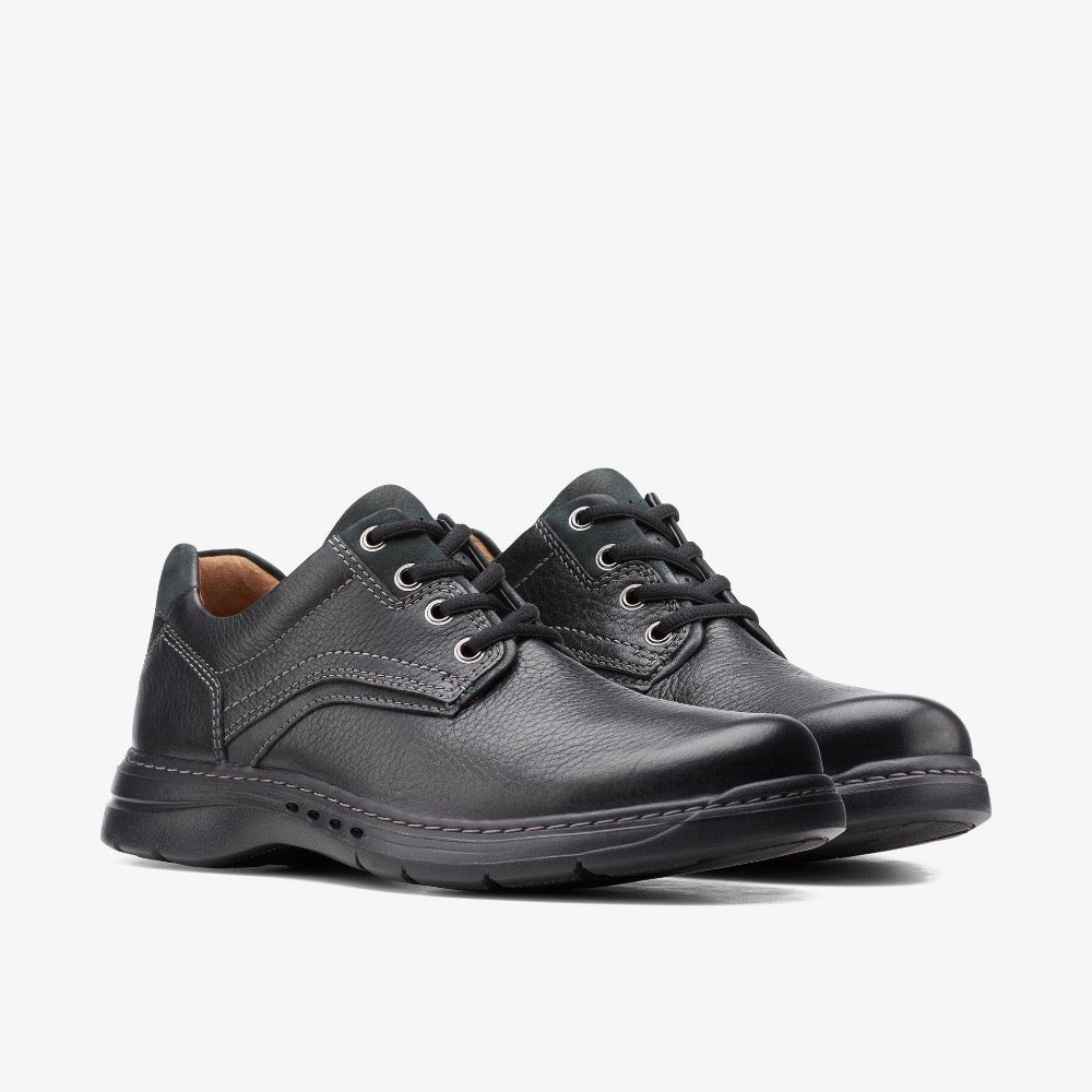 Dark Slate Gray Clarks Men's Un Brawley Pace Black Tumbled Leather