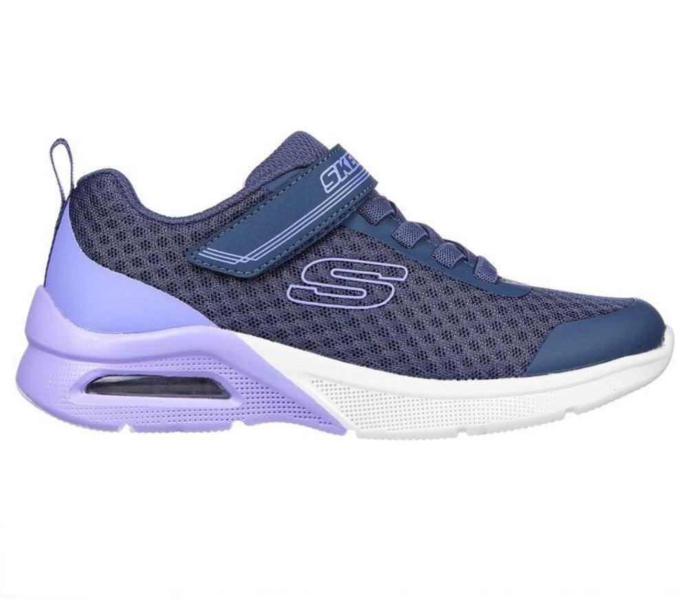 Dark Slate Gray Skechers Little Girls Microspec Mac - Epic Brights Velcro Charcoal