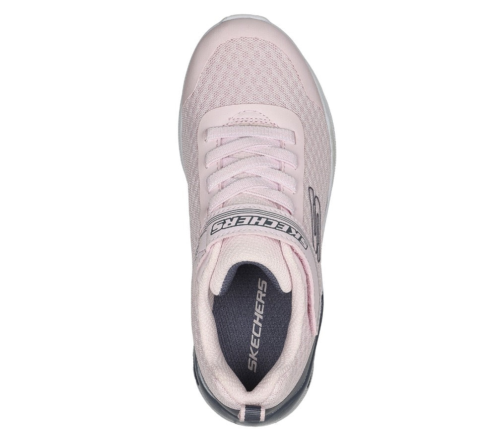 Gray Skechers Little Girls Microspec Max - Epic Brights Velcro Light Pink