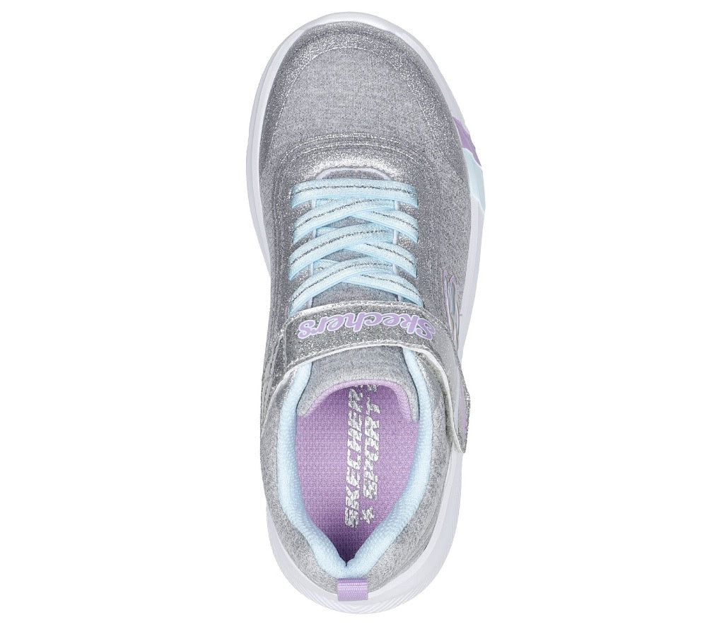 Gray Skechers Little Girls Dreamy Lites - Ready To Shine Velcro Grey
