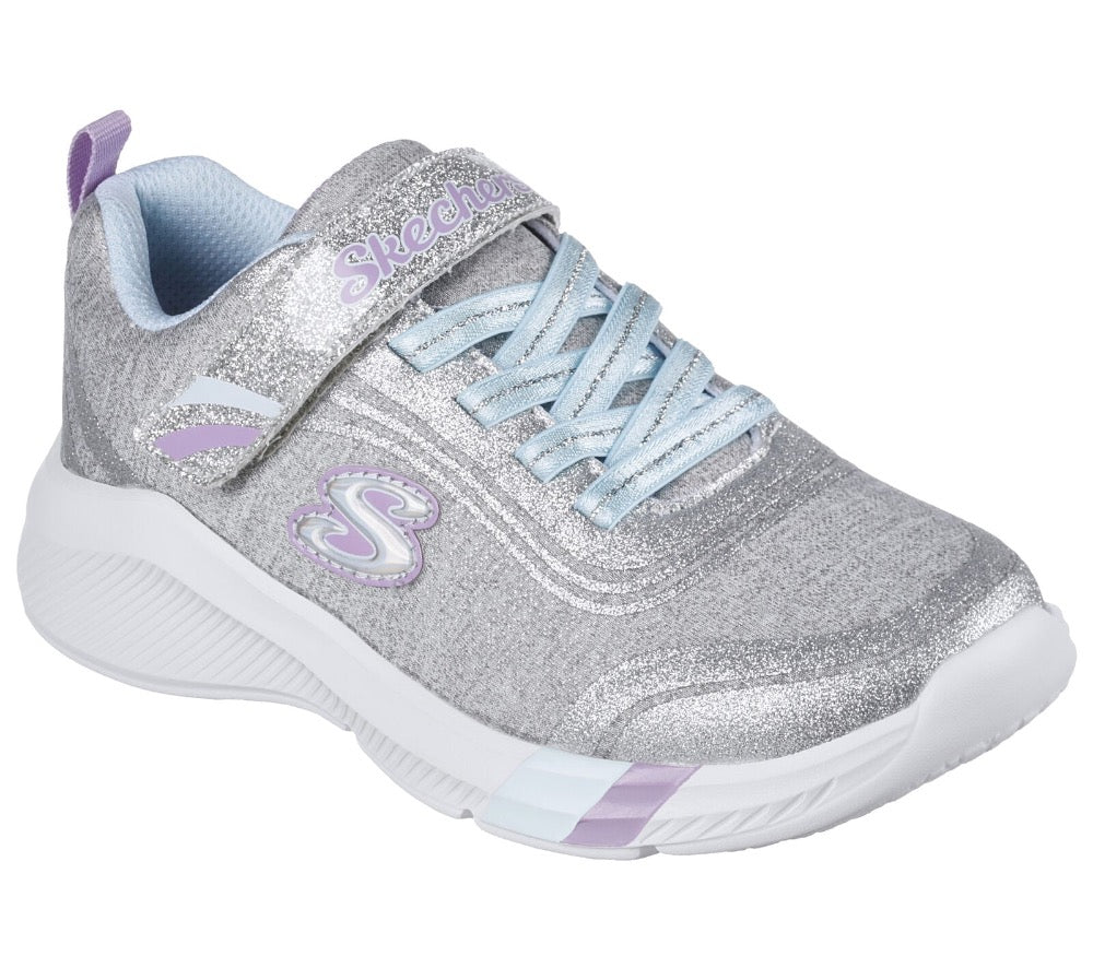Gray Skechers Little Girls Dreamy Lites - Ready To Shine Velcro Grey