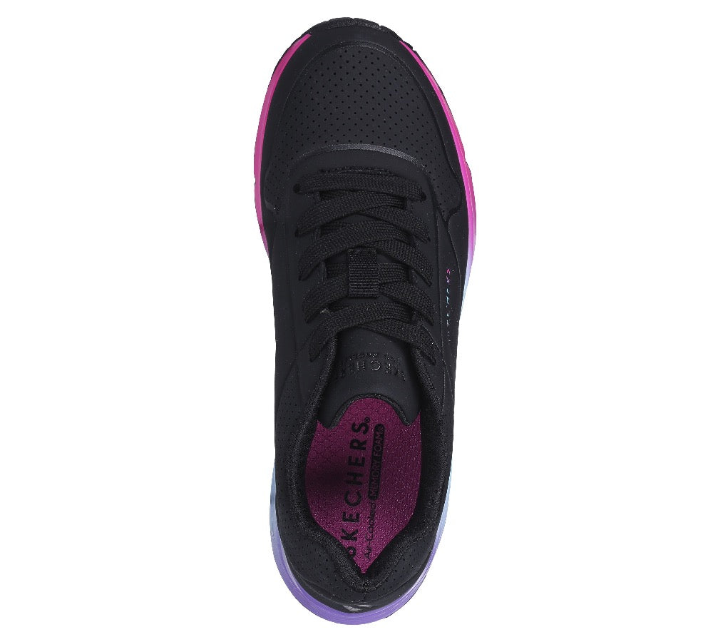 Dark Slate Gray Skechers Little and Big Girls Uno Gen1 - Pop of Ombre Black / Multi