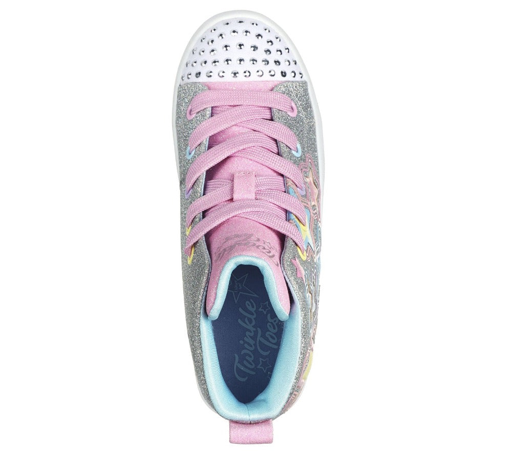 Thistle Skechers Little Girls Twi-Lites 2.0 - Star Gloss Silver / Multi