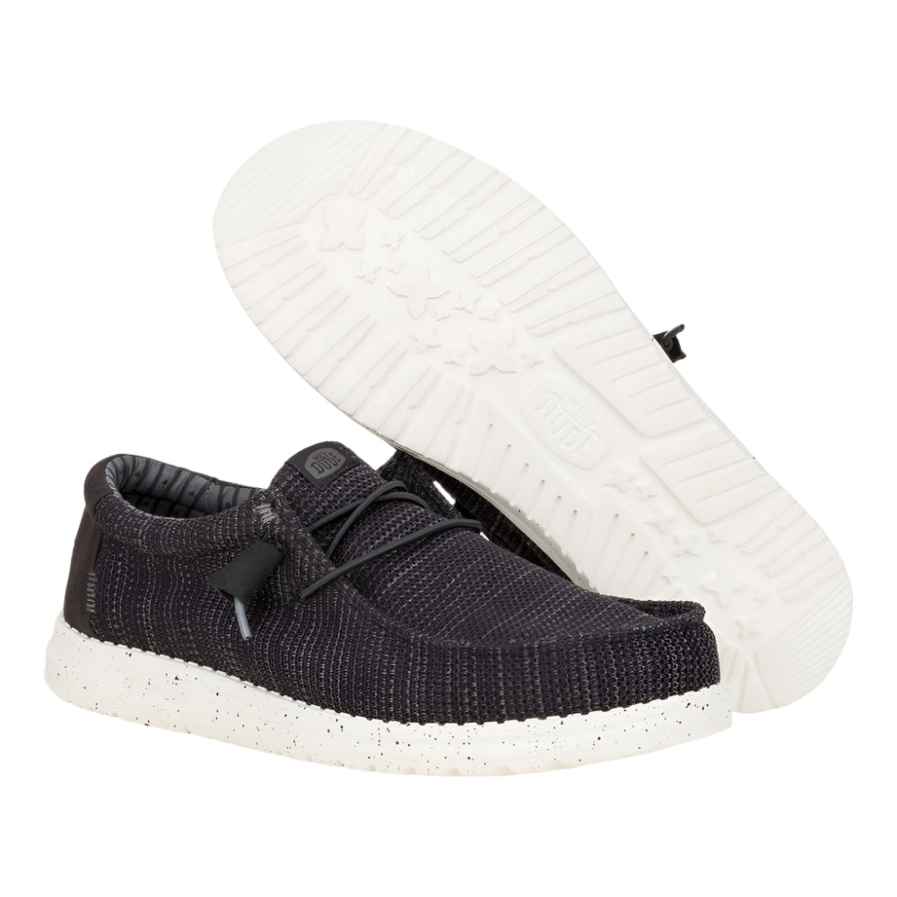 Beige Hey Dude Men's Wally Stretch Sox Slip On Black / White