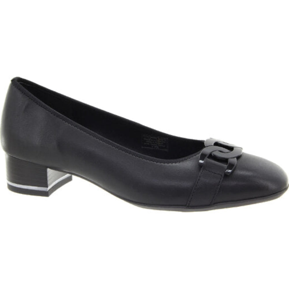 Dark Slate Gray Ara Women's Gallant Buckle Pump Black Nappa Leather