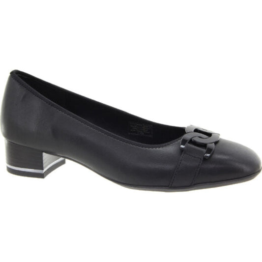 Dark Slate Gray Ara Women's Gallant Buckle Pump Black Nappa Leather