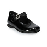 Light Gray Valencia Imports (Rachel Shoes) Toddler Girls Lil Millie Mary Jane w/ Velcro Strap Black Patent
