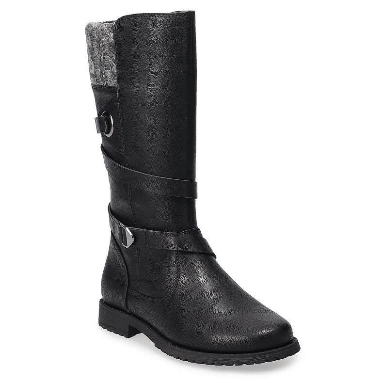 Dark Slate Gray Valencia Imports (Rachel Shoes) Big Girls Denver Knee-High Riding Boot Black