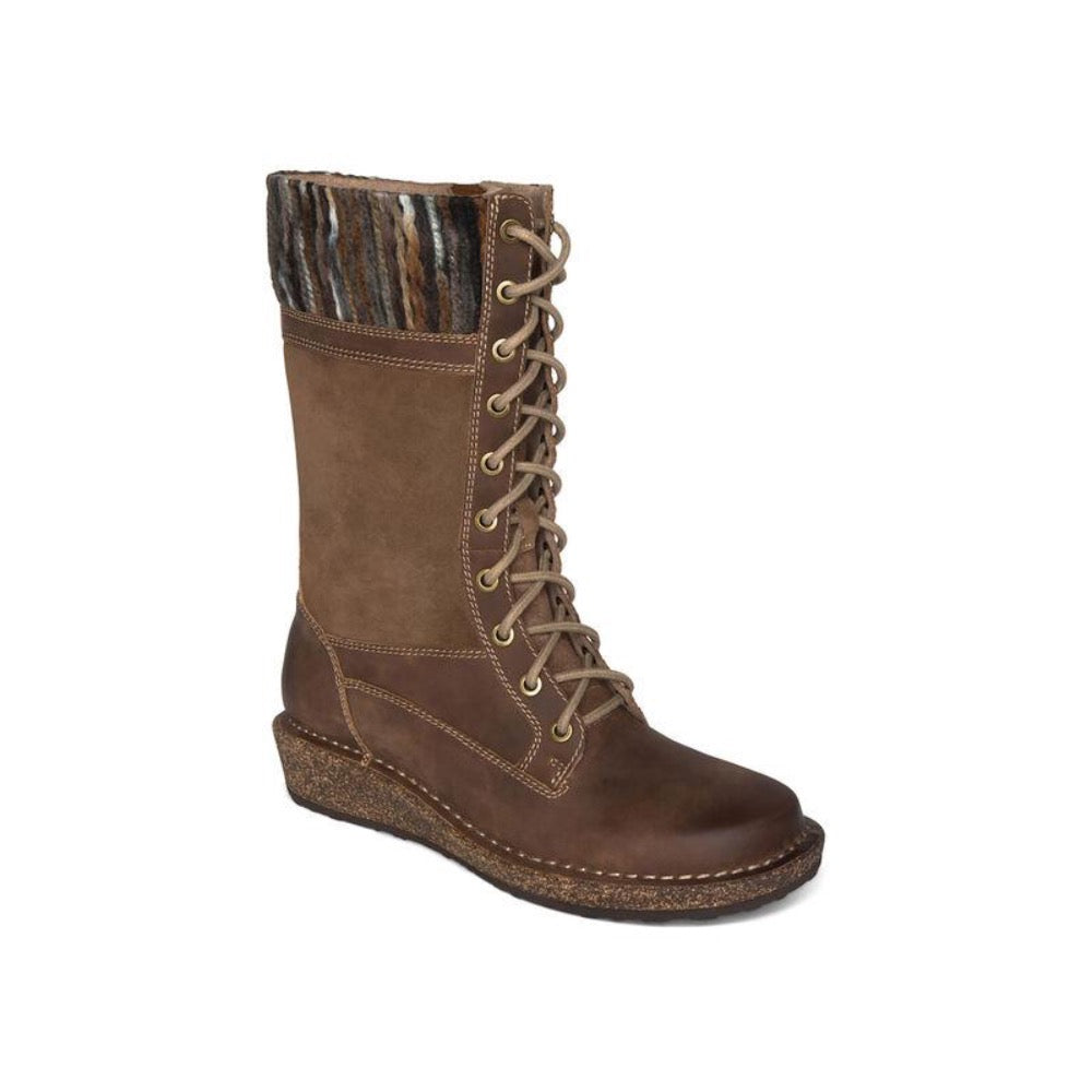 Dark Olive Green Aetrex Women's Elsa Tall Boot Cognac