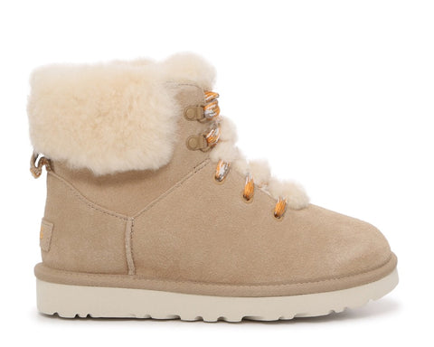 Ugg Women's Mini Alpine Suede Lace Up Boot Sand