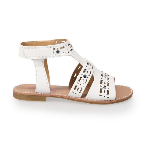 Antique White Valencia Imports (Rachel Shoes) Little Girls Prue Gladiator Sandal Velcro White