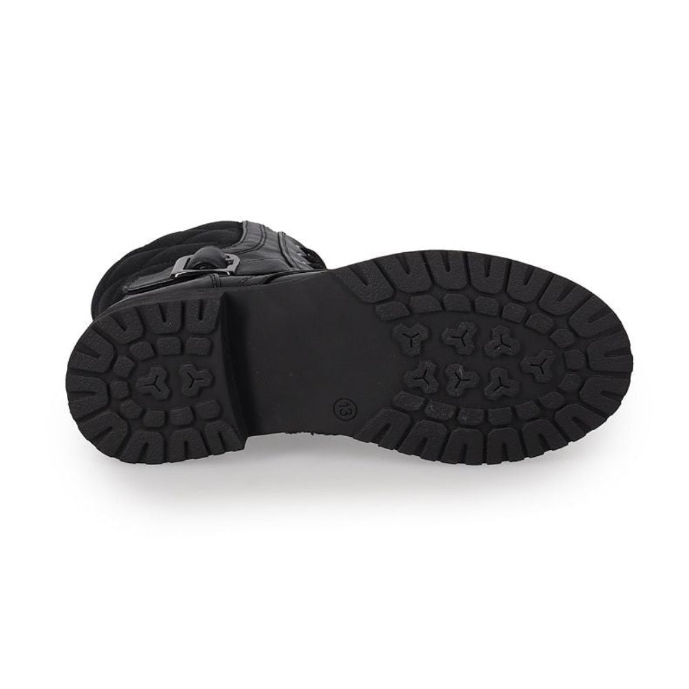 Light Gray Valencia Imports (Rachel Shoes) Little and Big Girl Leanna Combat Boot w/ Zip Black
