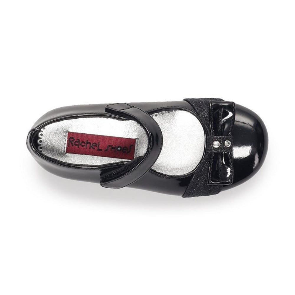 Light Gray Valencia Imports (Rachel Shoes) Toddler Girls Lil Monica Mary Jane w/ Velcro Strap Black Patent