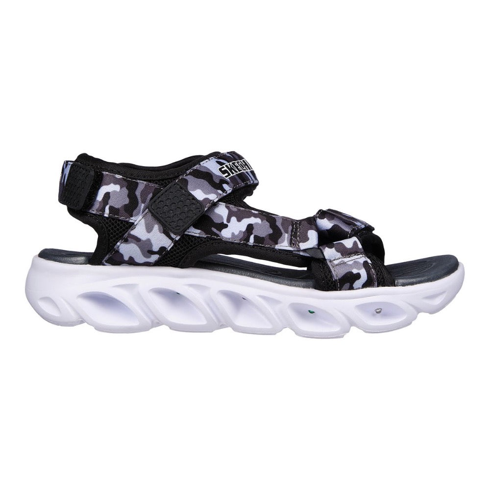 Black Skechers Boys S Lights: Hypno-Splash Sun Breaks Light Up Sandal Black / Grey